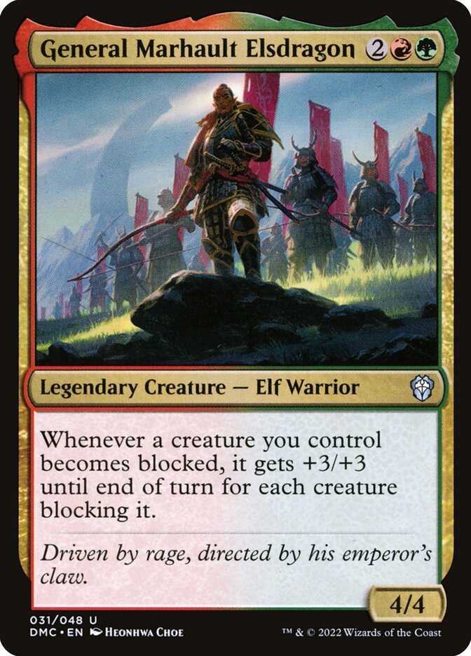 Magic-kaart General Marhault Elsdragon DMC-31 uit Commander: Dominaria United (Uncommon) Hoofdafbeelding