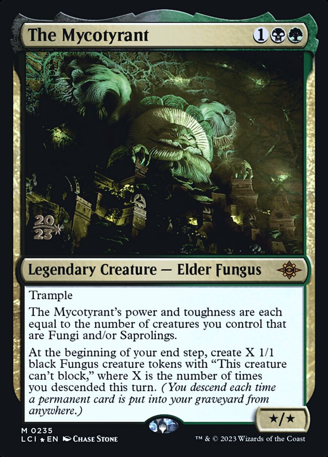 Magic-kaart The Mycotyrant PLCI-235s uit The Lost Caverns of Ixalan Promos (Mythic) Imagen principal del producto