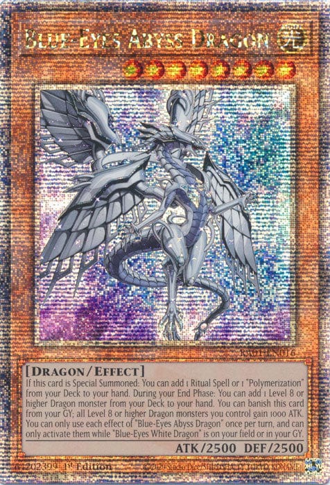 Blue-Eyes Abyss Dragon - RA01-EN016 - Quarter Century Secret Rare - 1st Edition