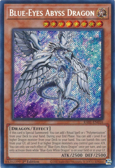 Blue-Eyes Abyss Dragon (Secret Rare) - RA01-EN016 - Secret Rare - 1st Edition