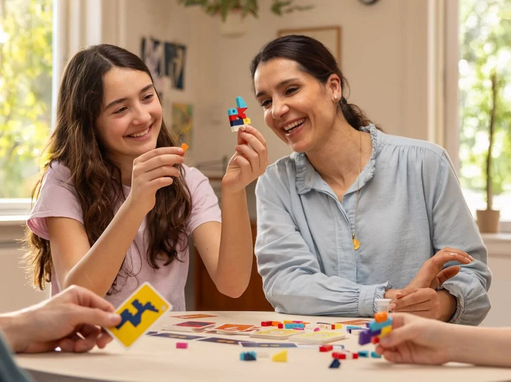 Players enjoying LEGO Brick Like This around a table