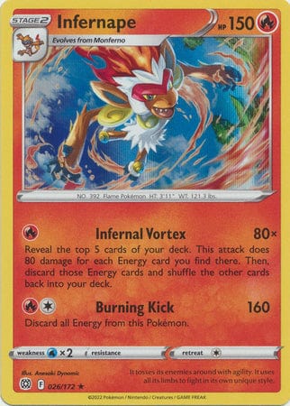 Brilliant Stars - 026/172 - Infernape - Holo