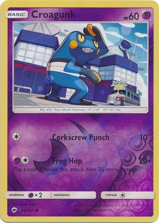 Burning Shadows - 054/147 - Croagunk - Reverse Holo