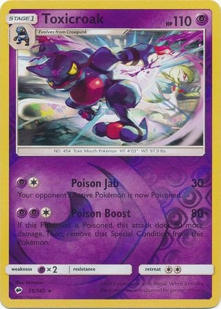 Burning Shadows - 055/147 - Toxicroak - Reverse Holo