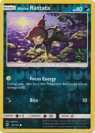 Burning Shadows - 081/147 - Alolan Rattata - Reverse Holo