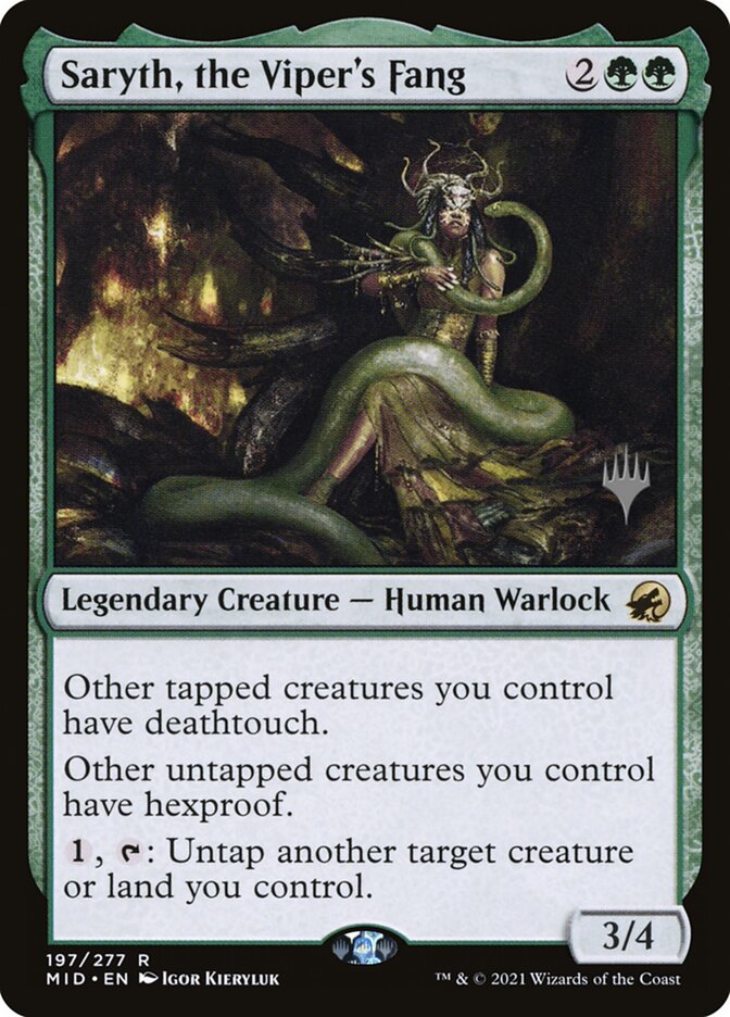 Magic-kaart Saryth, the Viper's Fang PMID-197p uit Innistrad: Midnight Hunt Promos (Rare)