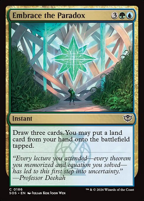 Embrace the Paradox – Secrets of Strixhaven (SOS-186) Magic: The Gathering card
