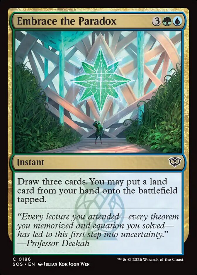 Magic-kaart Embrace the Paradox SOS-186 uit Secrets of Strixhaven (Common) Hoofdafbeelding