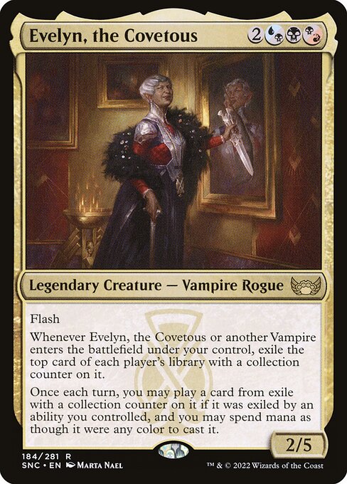 Evelyn, the Covetous – Streets of New Capenna (SNC-184) Magic: The Gathering card | LC-REM-20260804-15339556110668-c0dad61f-36cd-46af-82b7-a02e04efd676 Image principale du produit
