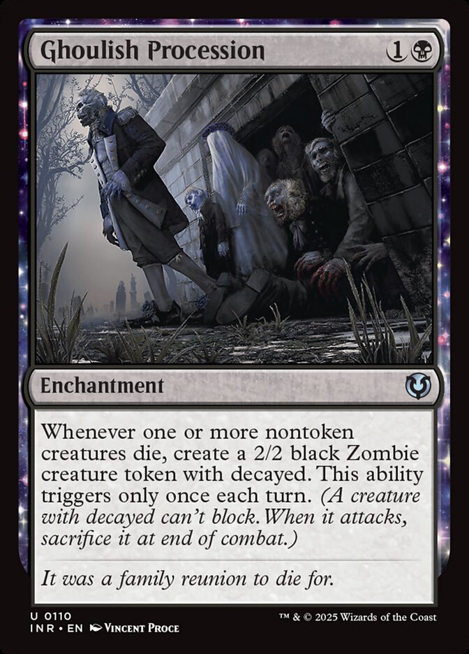 Magic-kaart Ghoulish Procession INR-110 uit Innistrad Remastered (Uncommon)