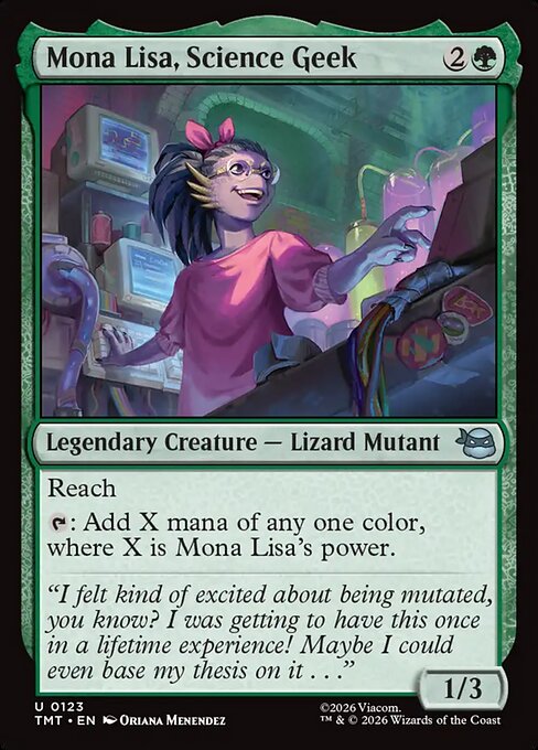 Mona Lisa, Science Geek – Teenage Mutant Ninja Turtles (TMT-123) Magic: The Gathering card