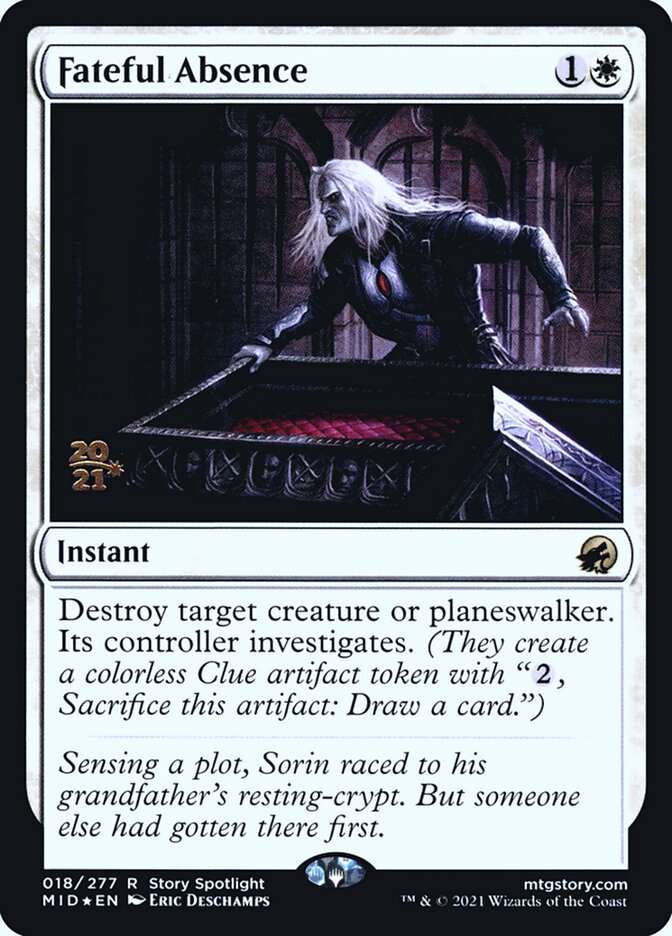 Magic-kaart Fateful Absence PMID-18 uit Innistrad: Midnight Hunt Promos (Rare) Immagine principale del prodotto