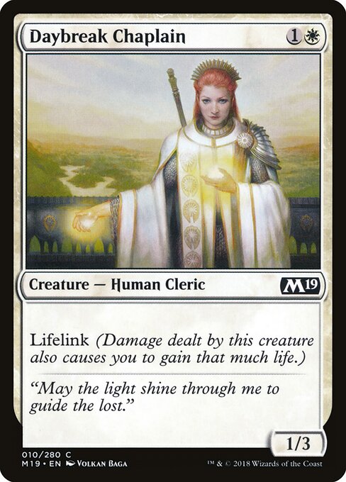 Daybreak Chaplain – Core 2019 (M19-10) Magic: The Gathering card