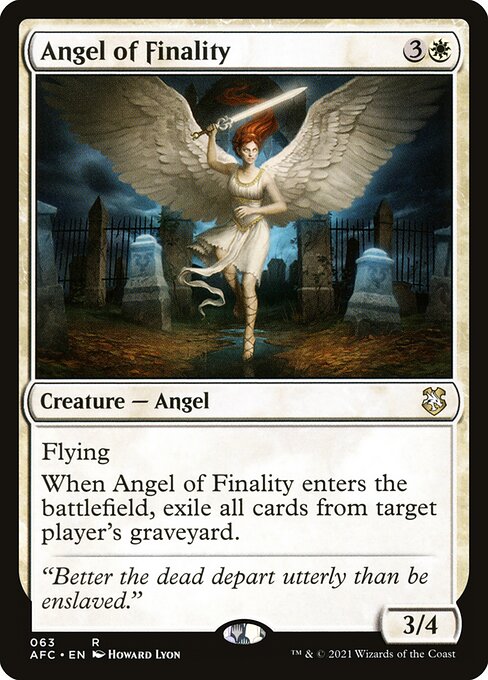 Angel of Finality – Forgotten Realms Commander (AFC-63) Magic: The Gathering card Image principale du produit