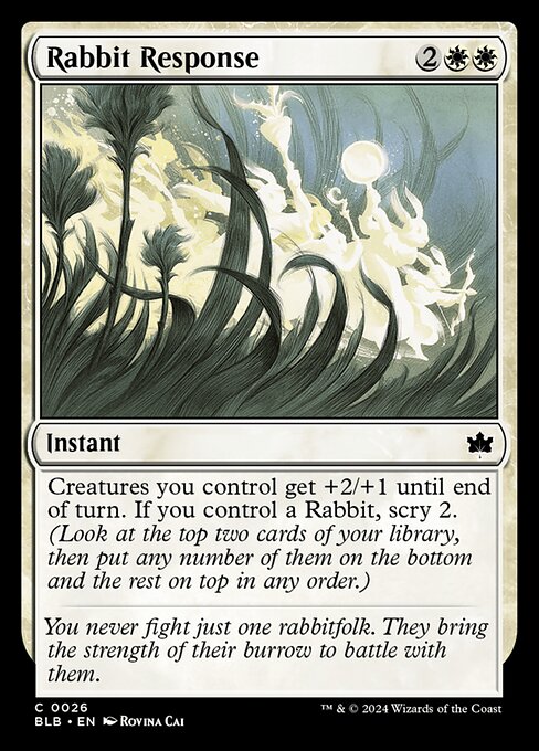 Rabbit Response – Bloomburrow (BLB-26) Magic: The Gathering card Main image