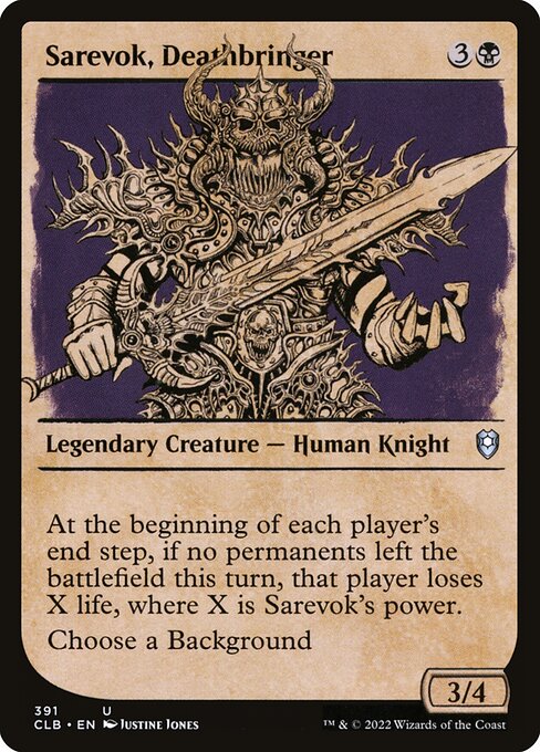 Sarevok, Deathbringer – Commander Legends: Battle for Baldur's Gate (CLB-391) Magic: The Gathering card | LC-REM-20260804-15151162097996-c8ff9756-12cc-4144-a815-a244fbe13b72 Image principale du produit