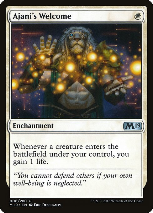 Ajani's Welcome – Core Set 2019 (M19-6) Magic: The Gathering card | LC-REM-20260804-15909425905996-c9045fcb-b633-4c35-8058-6234311551ae Main image