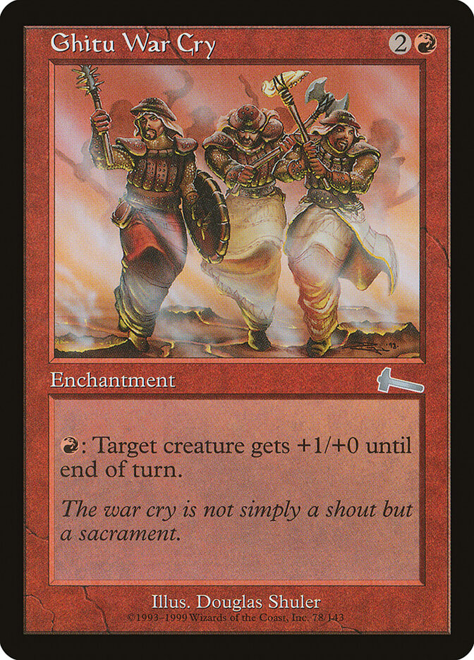 Magic-kaart Ghitu War Cry ULG-78 uit Urza's Legacy (Uncommon) Hoofdafbeelding