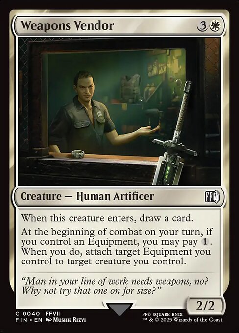 Weapons Vendor – Final Fantasy (FIN-40) Magic: The Gathering card | LC-REM-20260804-15568986571084-c9e6b374-3e44-4df7-b0a3-4ef98dc08267