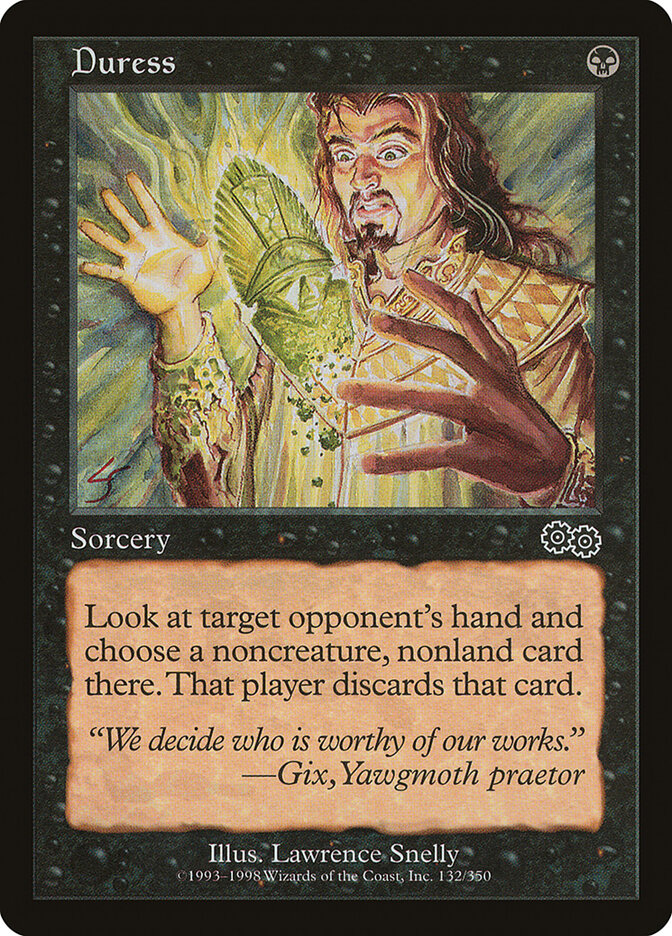 Magic-kaart Duress USG-132 uit Urza's Saga (Common) Immagine principale del prodotto