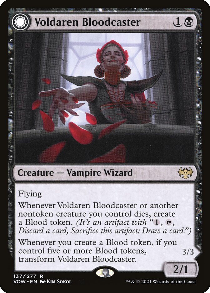 Voldaren Bloodcaster // Bloodbat Summoner - Innistrad: Crimson Vow (Rare) [VOW-137] Main image