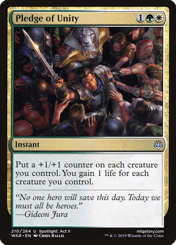 Pledge of Unity - War of the Spark (Uncommon) [WAR-210] Main image