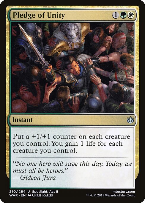 Pledge of Unity – War of the Spark (WAR-210) Magic: The Gathering card
