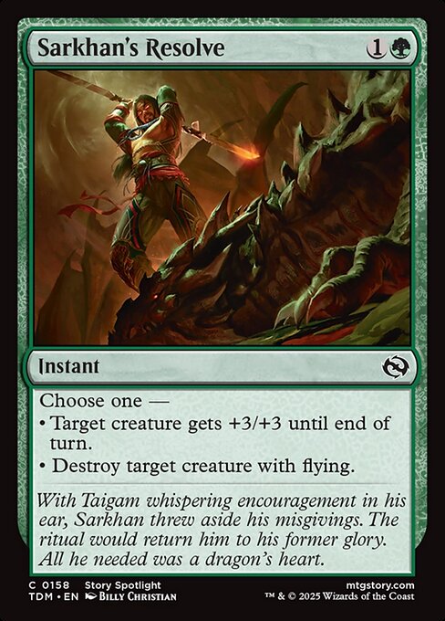 Sarkhan's Resolve – Tarkir: Dragonstorm (TDM-158) Magic: The Gathering card