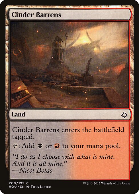 Cinder Barrens – Hour of Devastation (HOU-209) Magic: The Gathering card | LC-REM-20260804-15681702756684-caedf353-35f8-4b58-8ed9-183d29302be9