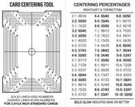 Centering tool in gebruik op een trading card