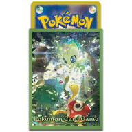 Pokémon Sleeves - Celebi and Friends (64 stuks, Japans) – losse sleeve met een kaart erin, close-up van de voorkant (officiële afbeelding Pokémon Center Japan)
