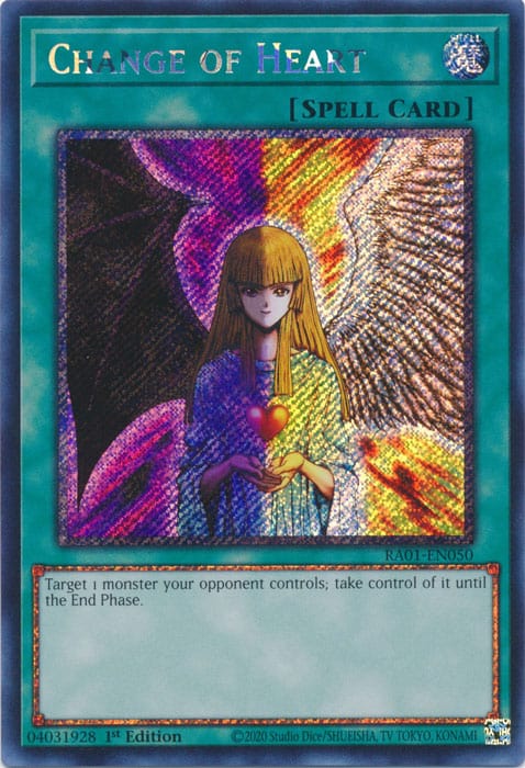 Change of Heart (Platinum Secret Rare) - RA01-EN050 - Platinum Secret Rare - 1st Edition