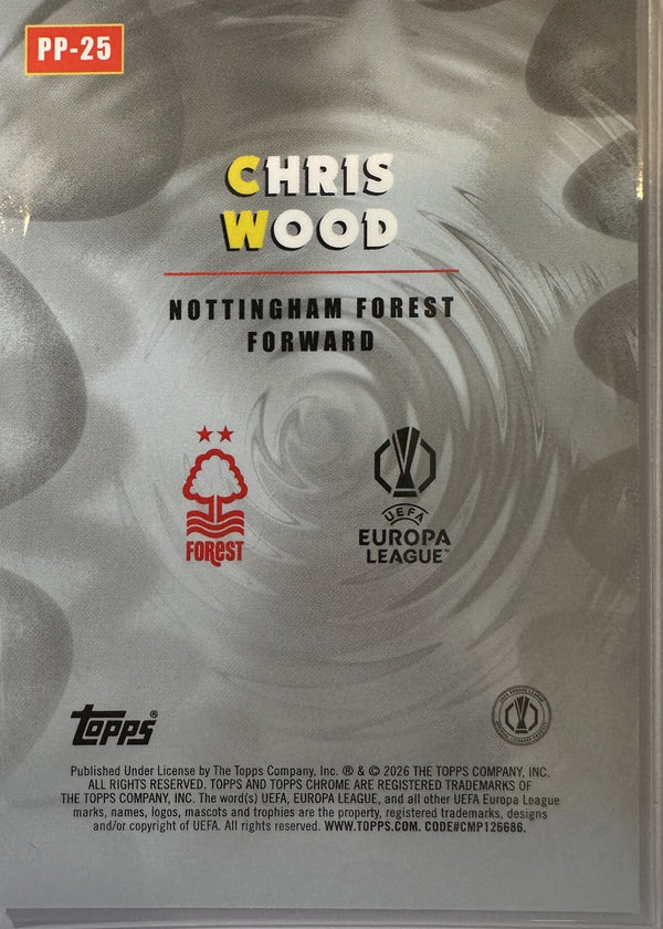 Chris Wood - 2025-26 Topps Chrome UEFA Club Competitions (Power Players) [PP-25] - achterkant