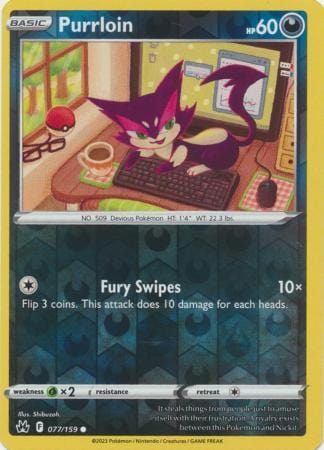 Crown Zenith - 077/159 - Purrloin - Reverse Holo