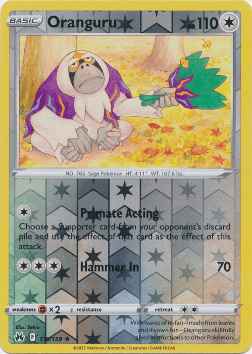 Crown Zenith - 119/159 - Oranguru - Reverse Holo