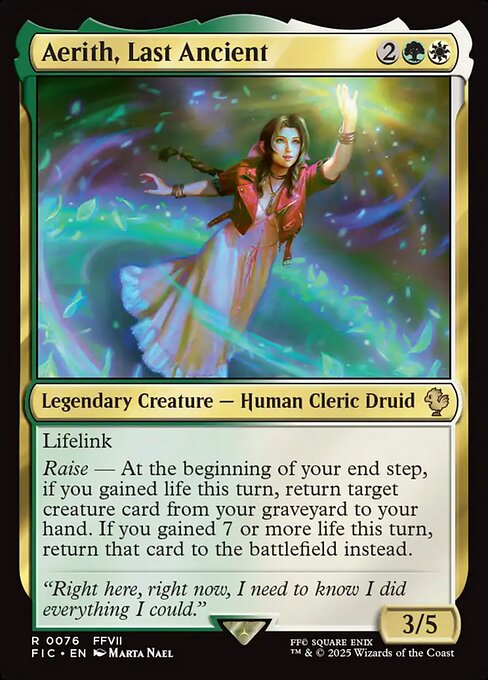 Aerith, Last Ancient – Final Fantasy Commander (FIC-76) Magic: The Gathering card | LC-REM-20260804-15339502207308-d041a51c-9a28-4b32-9da3-0f06807959f1