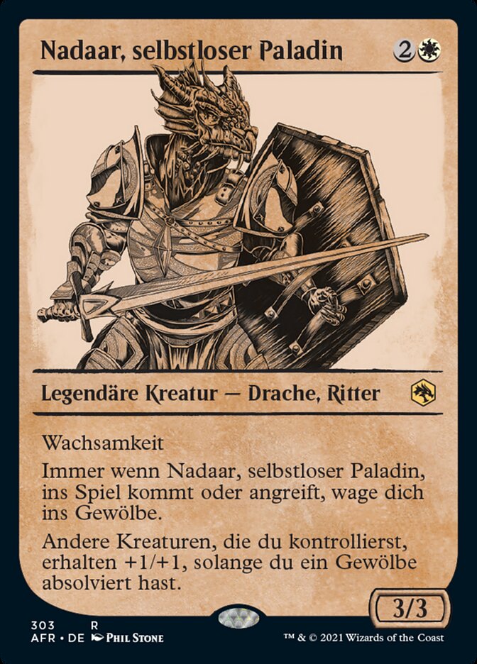 Magic-kaart Nadaar, Selfless Paladin XAFR-303 uit Adventures in the Forgotten Realms: Extras (Rare)