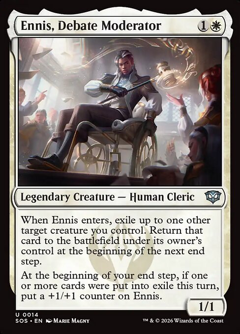 Ennis, Debate Moderator – Secrets of Strixhaven (SOS-14) Magic: The Gathering card Hauptbild