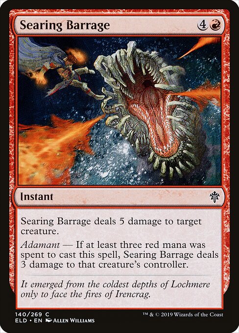 Searing Barrage – Throne of Eldraine (ELD-140) Magic: The Gathering card