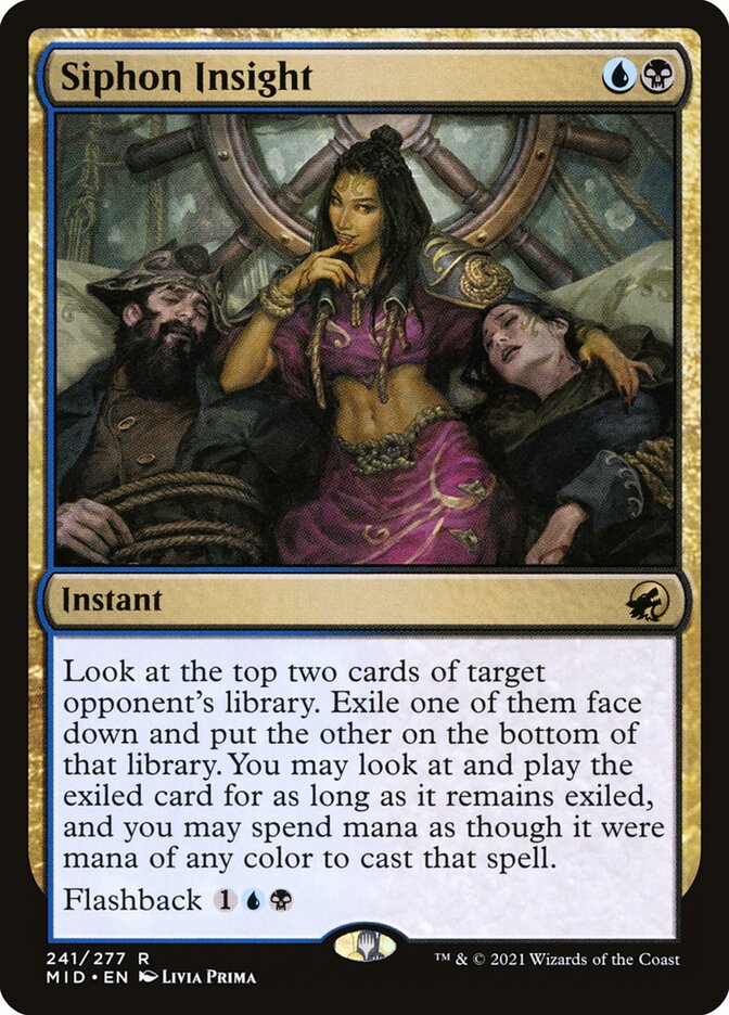 Magic-kaart Siphon Insight MID-241 uit Innistrad: Midnight Hunt (Rare) Hoofdafbeelding