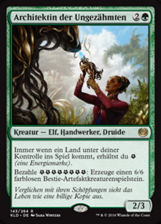 Magic-kaart Architect of the Untamed KLD-143 uit Kaladesh (Rare), Duitse uitgave Main image