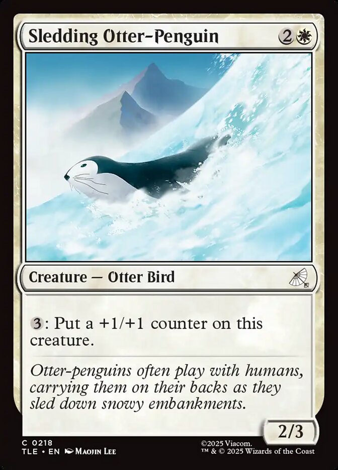 Magic-kaart Sledding Otter-Penguin TLE-218 uit Avatar: The Last Airbender Eternal (Common)