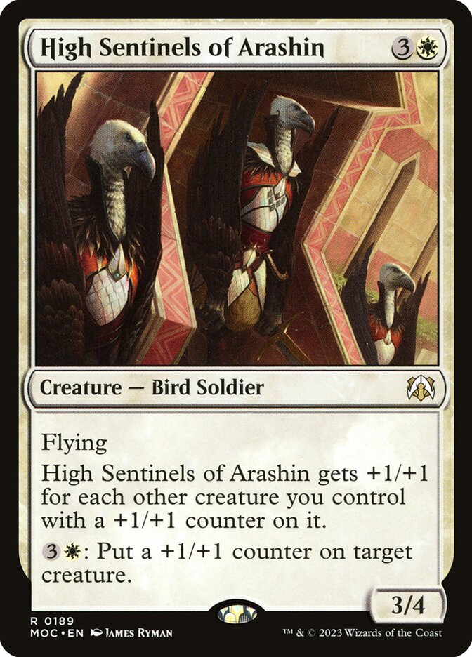 Magic-kaart High Sentinels of Arashin MOC-189 uit March of the Machine Commander (Rare) Hoofdafbeelding