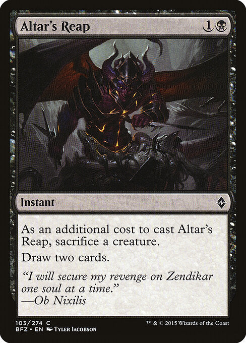 Altar's Reap – Battle for Zendikar (BFZ-103) Magic: The Gathering card | LC-REM-20260804-15150693253452-d4ca3f24-eb14-46fe-9a7a-3752f706d067 Image principale du produit
