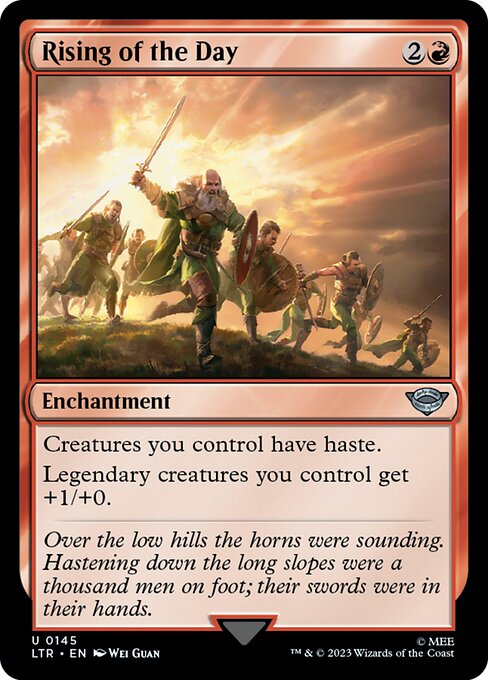 Rising of the Day – The Lord of the Rings: Tales of Middle-earth (LTR-145) Magic: The Gathering card