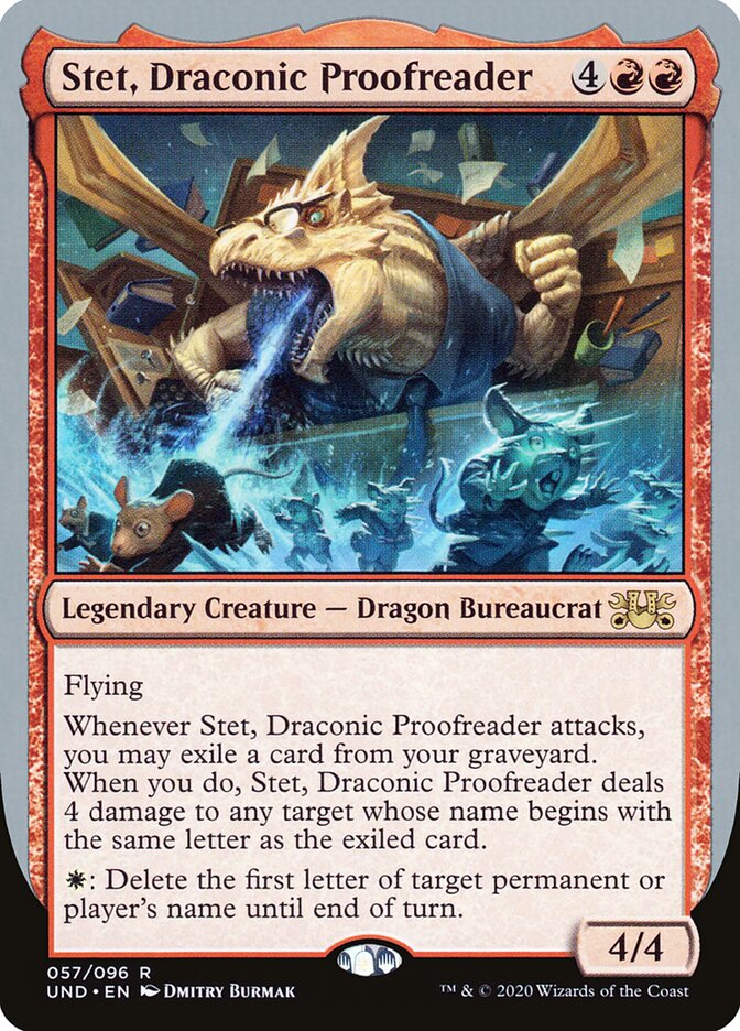 Magic-kaart Stet, Draconic Proofreader UND-57 uit Unsanctioned (Rare)