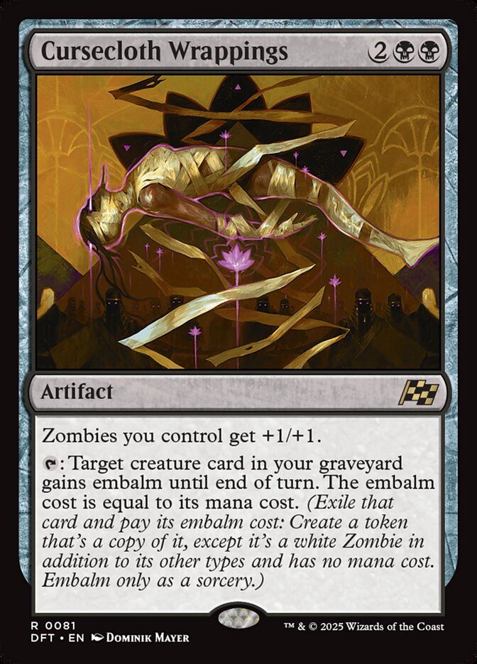 Magic-kaart Cursecloth Wrappings DFT-81 uit Aetherdrift (Rare) Immagine principale del prodotto