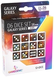 D6 Dice Set - Galaxy Series Mars (12 stuks) 4251715405192 Hover Image