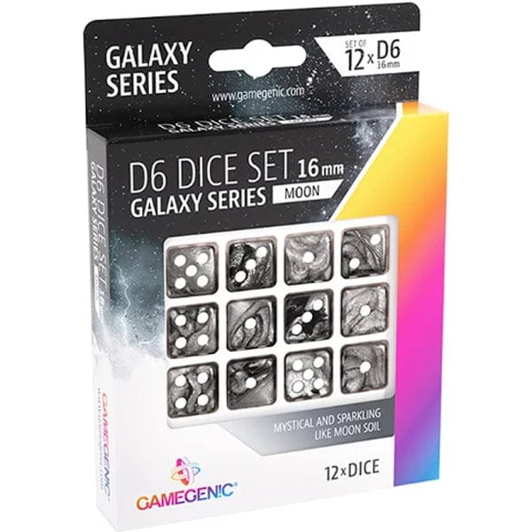 D6 Dice Set - Galaxy Series Moon (12 stuks) Hover Image