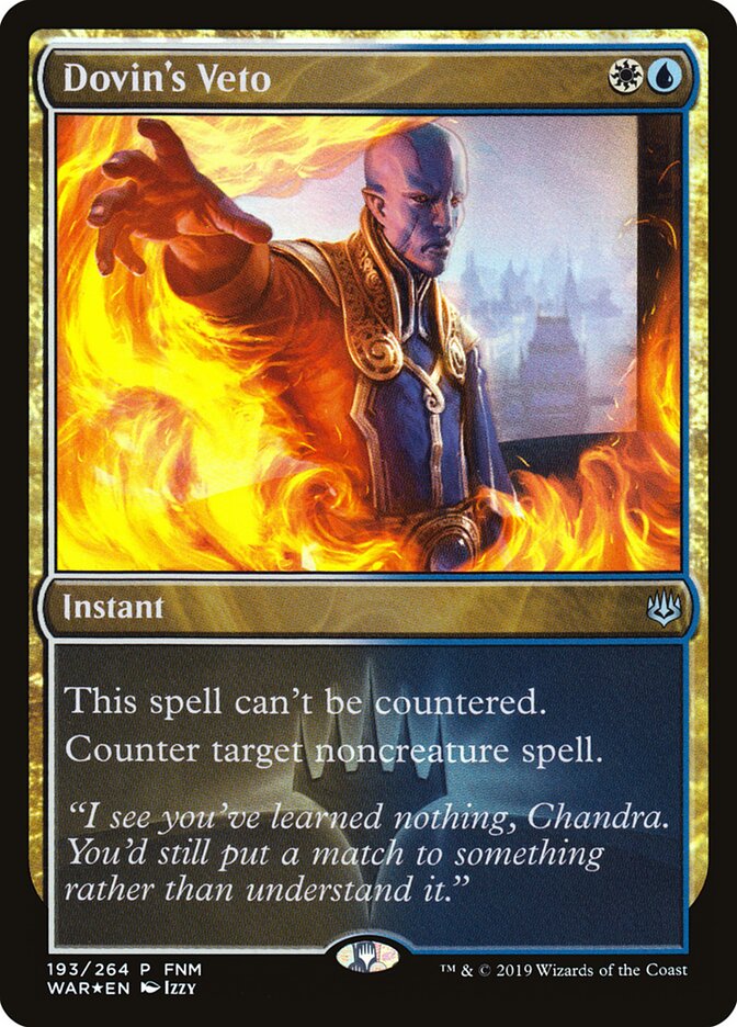 Magic-kaart Dovin's Veto PWAR-193 uit War of the Spark Promos (Uncommon)